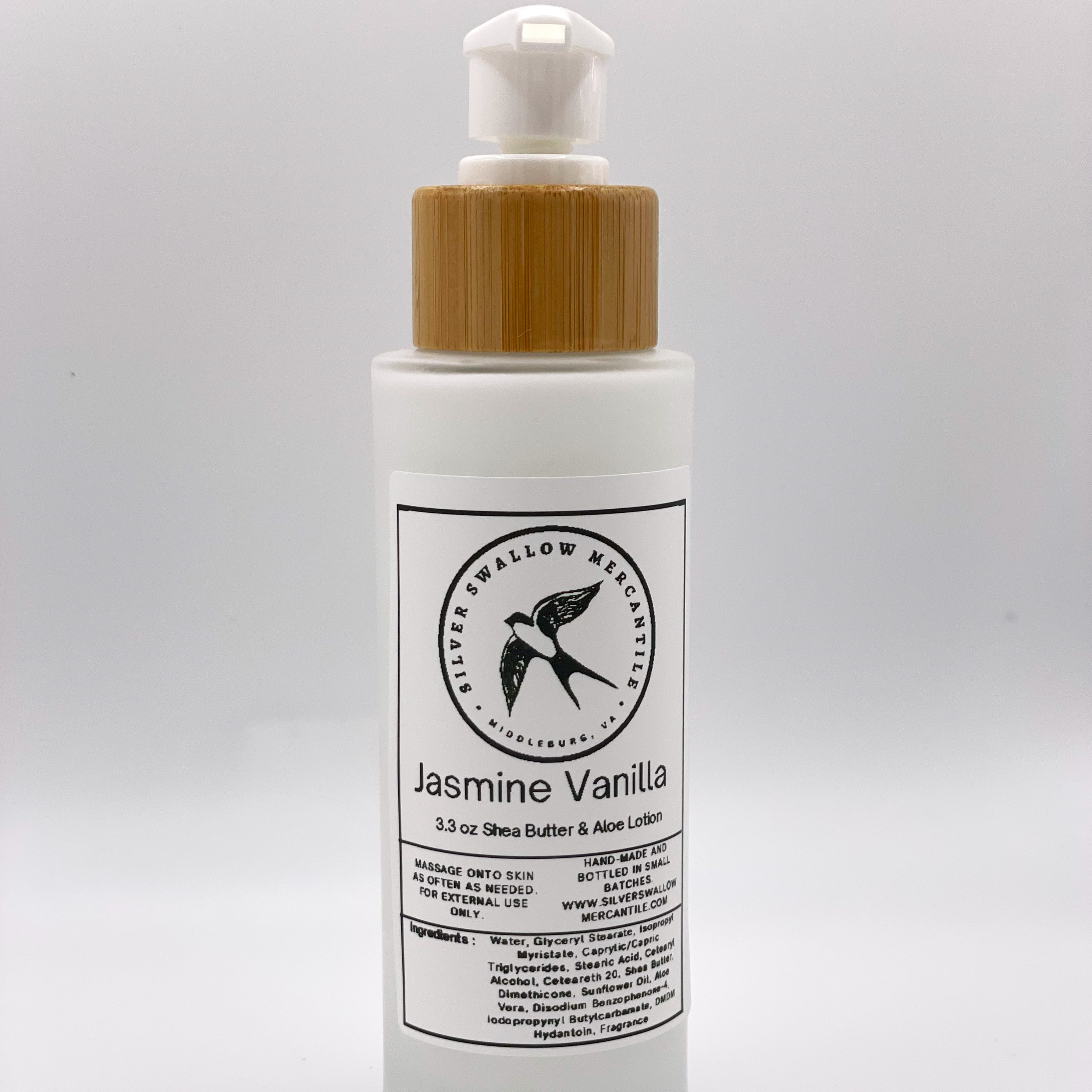 Shea Butter & Aloe Lotion with Jasmine and Vanilla – Luxurious Hydration in a Frosted Glass Pump