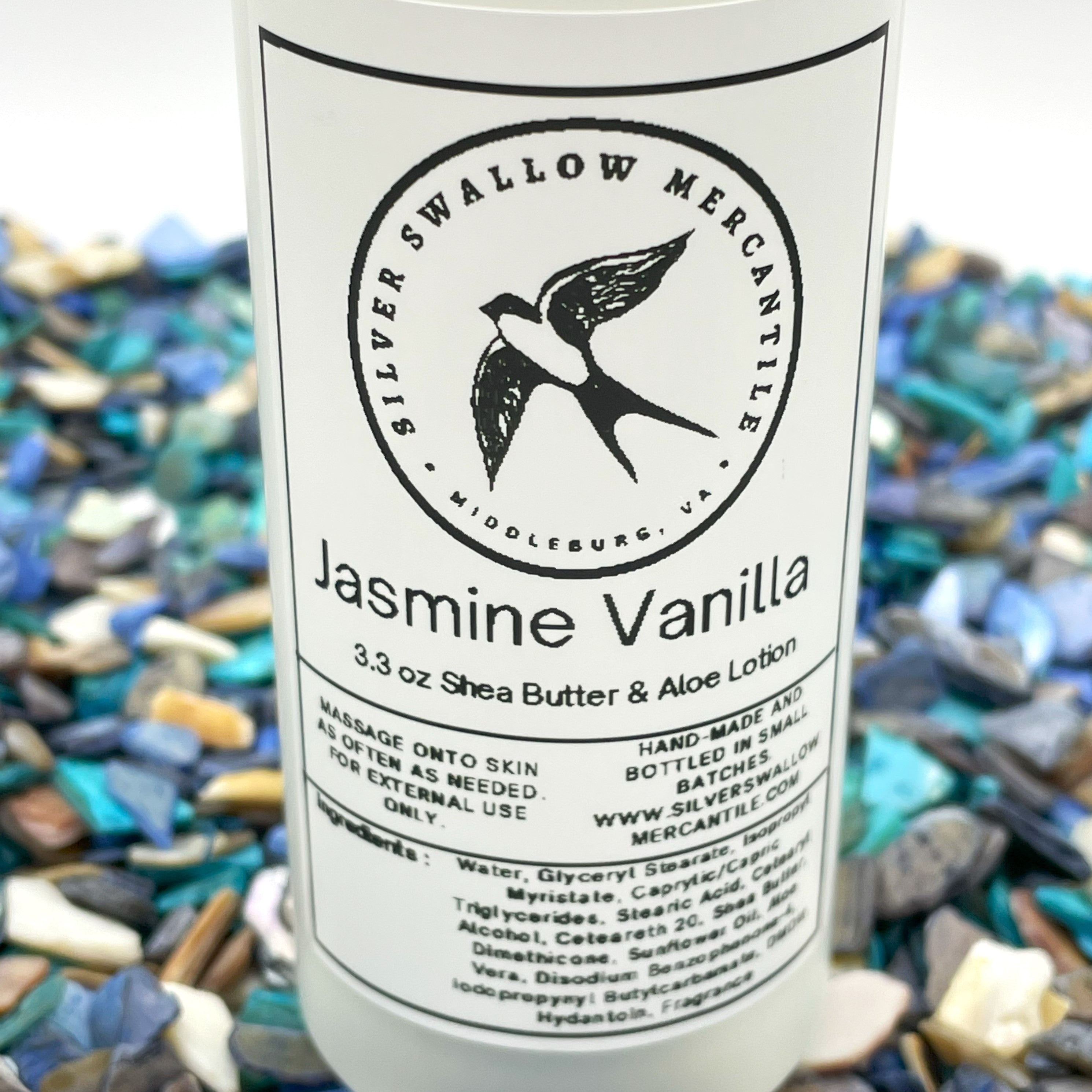 Shea Butter & Aloe Lotion with Jasmine and Vanilla – Luxurious Hydration in a Frosted Glass Pump