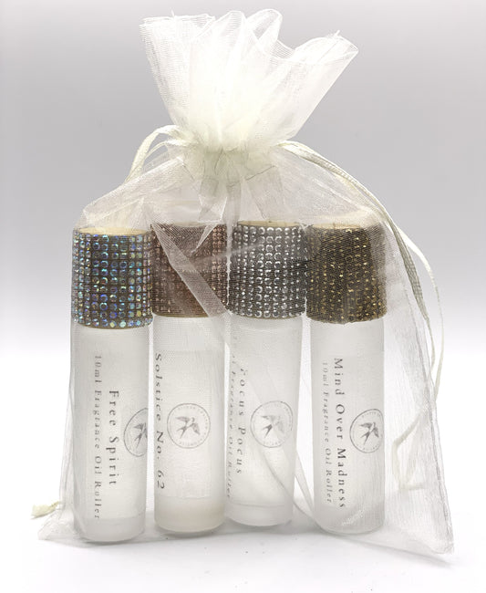 Essential Oil Roller Gift Set – Set of Four Aromatherapy Perfume Rollers
